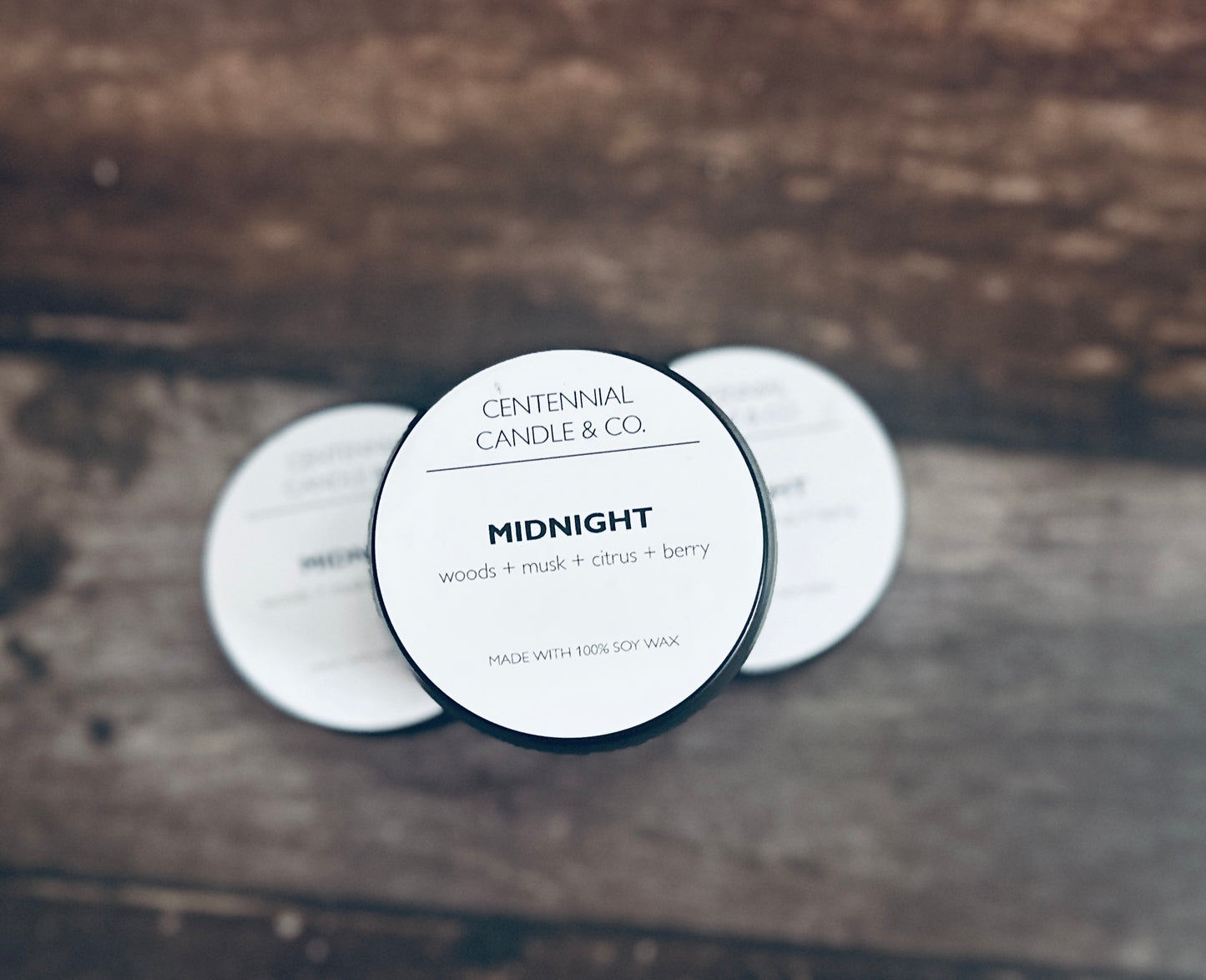 Black Tin Soy Candles