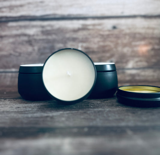 Black Tin Soy Candles